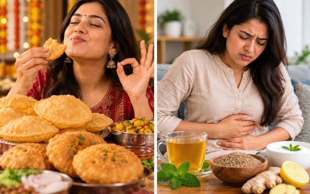 Festive Health Tips: त्योहारों में ज्यादा पूरी-कचौड़ी खाने से बढ़ सकती है एसिडिटी, जानें क्या करें